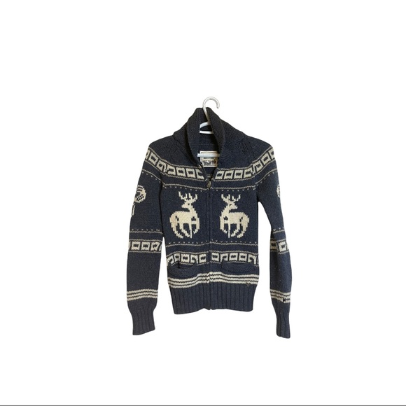 Aritzia -TNA Blue Lambwool zip up sweater - Picture 1 of 5